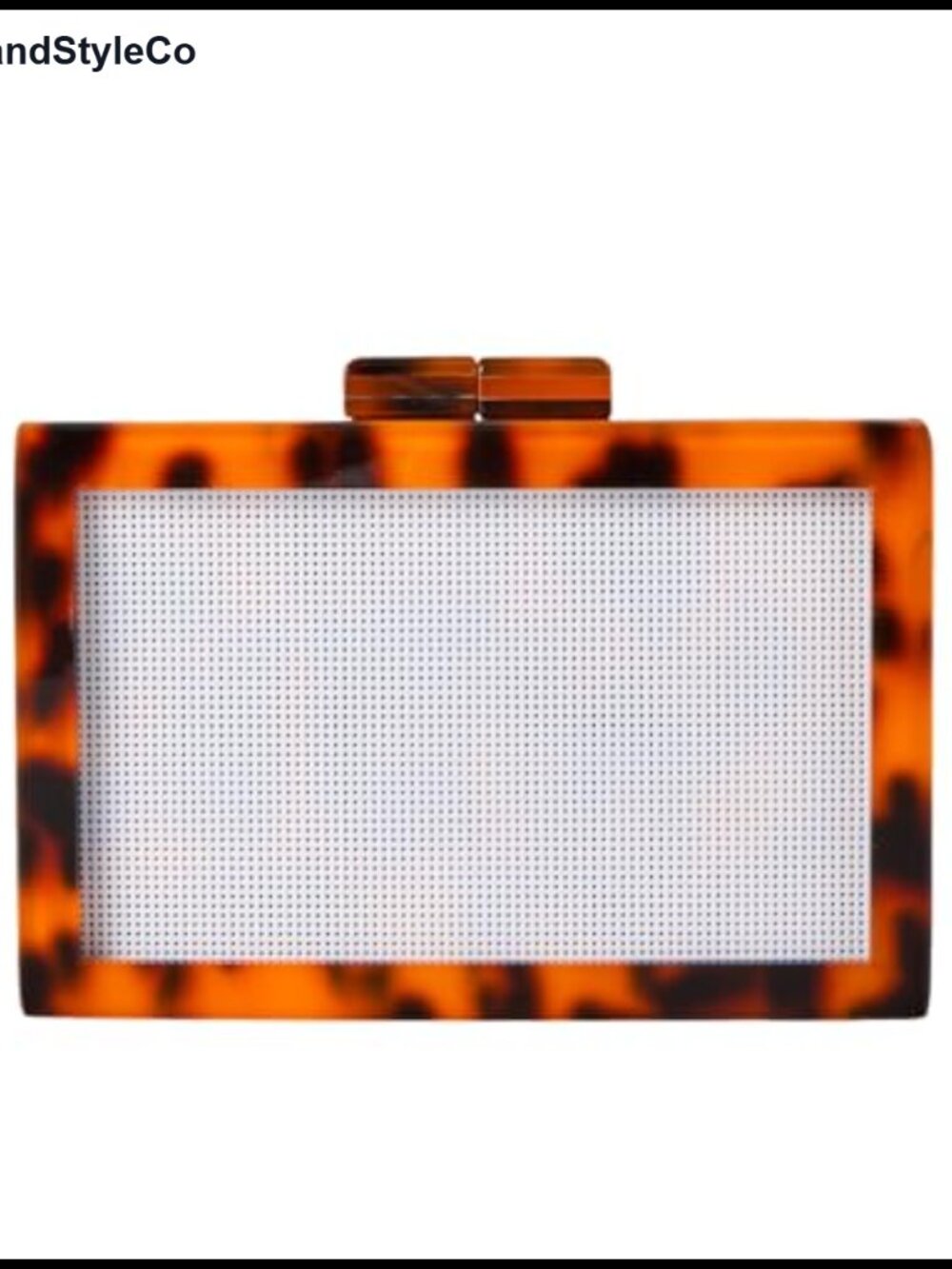 Acrylic Woven Pattern Box Crossbody Shoulder Bag Detachable Chain Purse